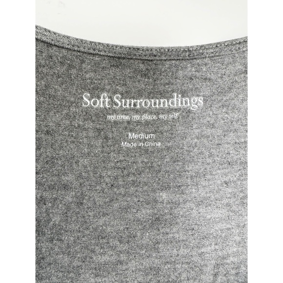 Soft Surroundings Gray Tunic Top Shark Bite Size Medium Soft Comfortable - Picture 5 of 8